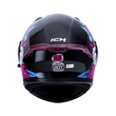 CASCO ABATIBLE ICH 3120 DOBLE VISOR COMIC BOOM NEGRO FUCSIA BRILLO VISOR TRANSPARENTE