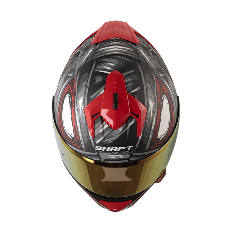 CASCO INTEGRAL SHAFT SHPRO610 EVO DOBLE VISOR SCORCH GRIS ROJO MATE