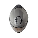 CASCO ABIERTO SHAFT SHPRO240 DOBLE VISOR SOLID GRIS NEGRO BRILLO VISOR SILVER