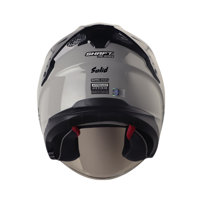 CASCO ABIERTO SHAFT SHPRO240 DOBLE VISOR SOLID GRIS NEGRO BRILLO VISOR SILVER