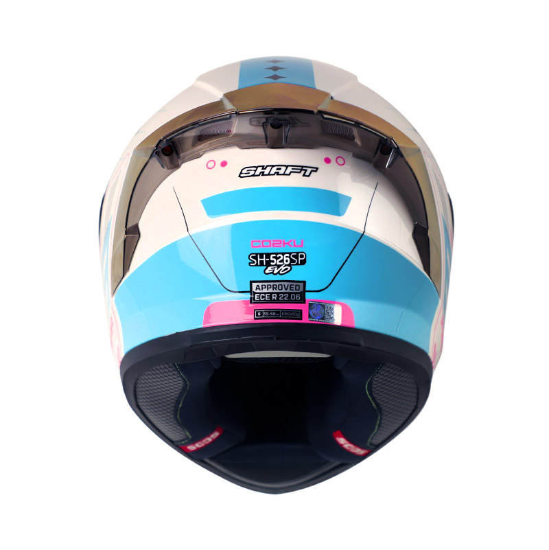 CASCO INTEGRAL SHAFT SH526SP EVO COZKU BLANCO PERLA FUCSIA BRILLO