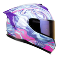 CASCO INTEGRAL SHAFT SHPRO610 EVO DOBLE VISOR NEBULOSA AZUL CLARO FULL COLOR BRILLO