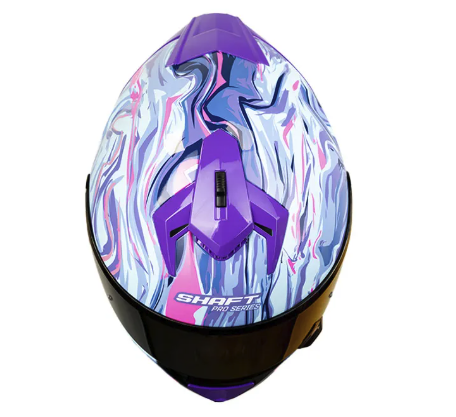 CASCO INTEGRAL SHAFT SHPRO610 EVO DOBLE VISOR NEBULOSA AZUL CLARO FULL COLOR BRILLO