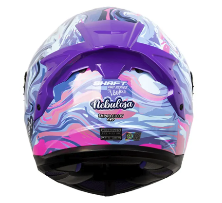 CASCO INTEGRAL SHAFT SHPRO610 EVO DOBLE VISOR NEBULOSA AZUL CLARO FULL COLOR BRILLO