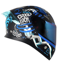 CASCO INTEGRAL SHAFT SHPRO612 DOBLE VISOR FUNNY NEGRO AZUL MATE