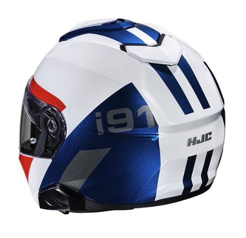 CASCO ABATIBLE HJC I91 DOBLE VISOR BINA MC21 AZUL ROJO BRILLO