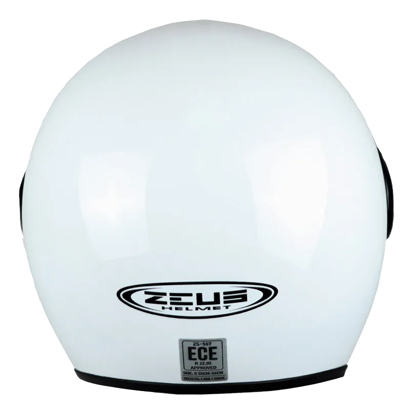 CASCO ABIERTO ZEUS 507 OP BLANCO BRILLO