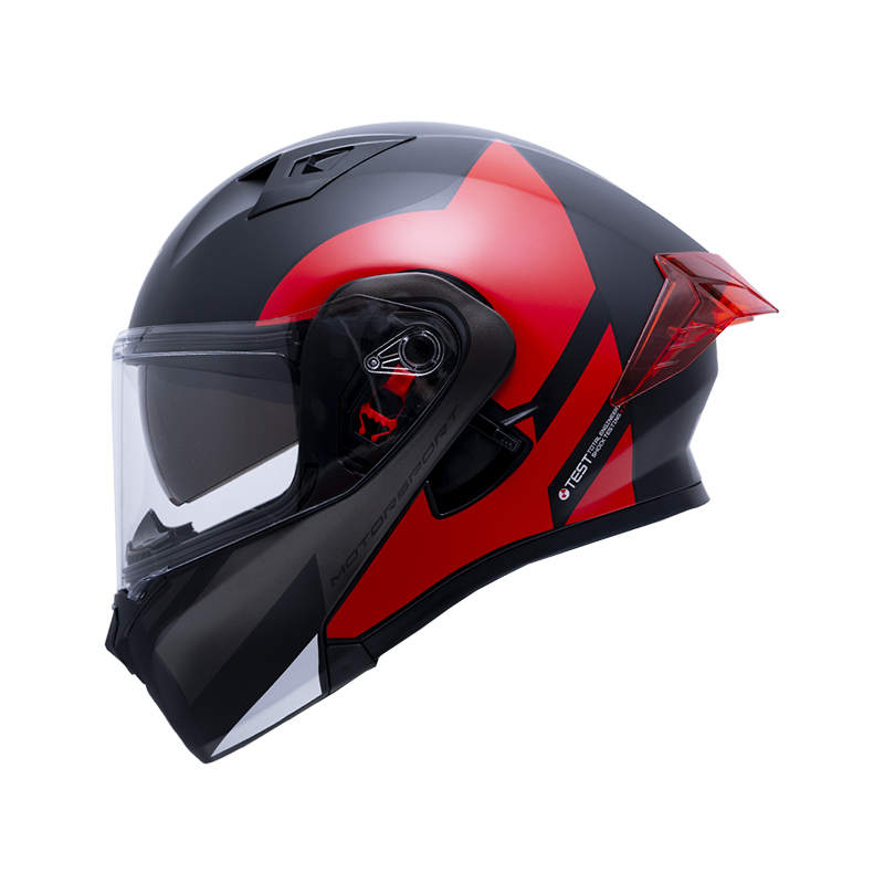 CASCO ABATIBLE ICH 3120 DOBLE VISOR ZORTH NEGRO ROJO MATE VISOR TRANSPARENTE