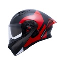 CASCO ABATIBLE ICH 3120 DOBLE VISOR ZORTH NEGRO ROJO MATE VISOR TRANSPARENTE