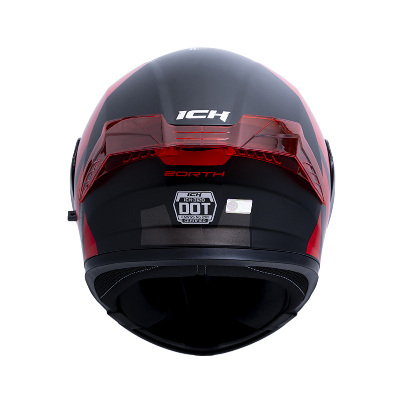 CASCO ABATIBLE ICH 3120 DOBLE VISOR ZORTH NEGRO ROJO MATE VISOR TRANSPARENTE