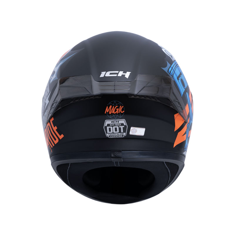 CASCO INTEGRAL ICH 503 MAGIC NEGRO NARANJA MATE VISOR NEGRO