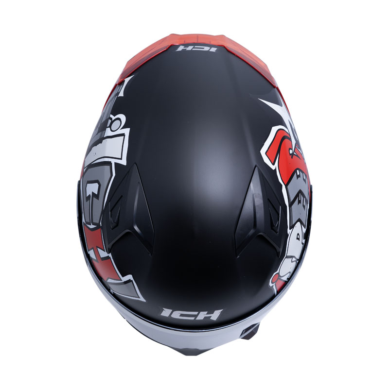 CASCO INTEGRAL ICH 503 MAGIC NEGRO ROJO MATE VISOR SILVER