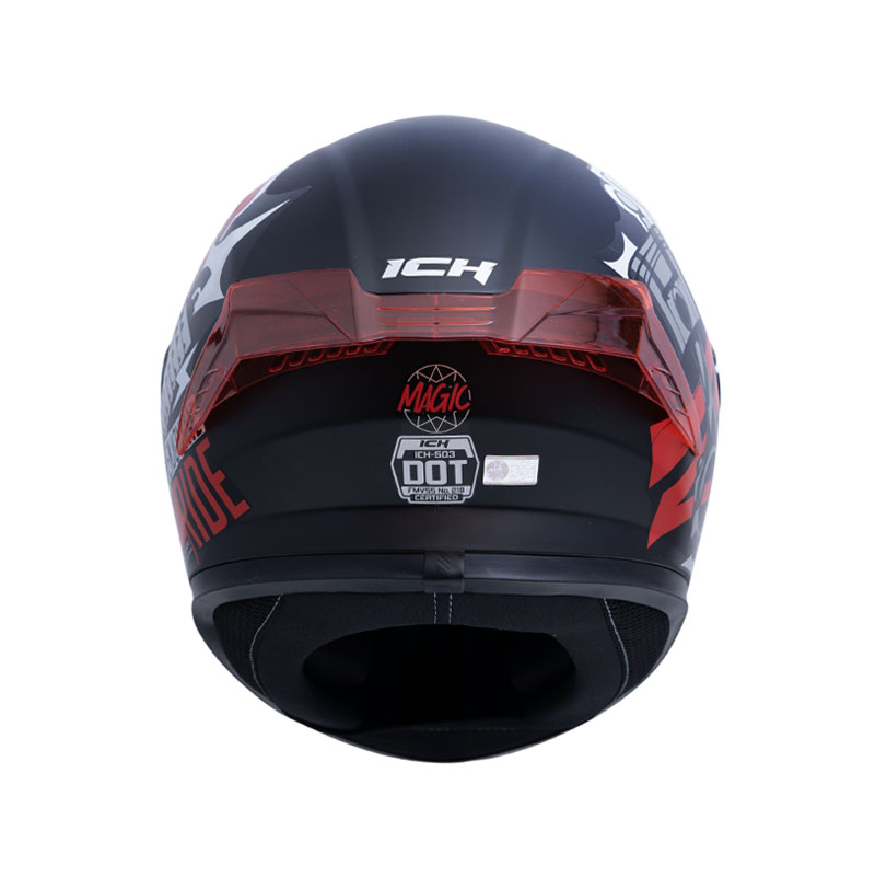 CASCO INTEGRAL ICH 503 MAGIC NEGRO ROJO MATE VISOR SILVER