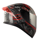 CASCO INTEGRAL SHAFT SHPRO612 DOBLE VISOR FUNNY GRIS OSCURO ROJO BRILLO