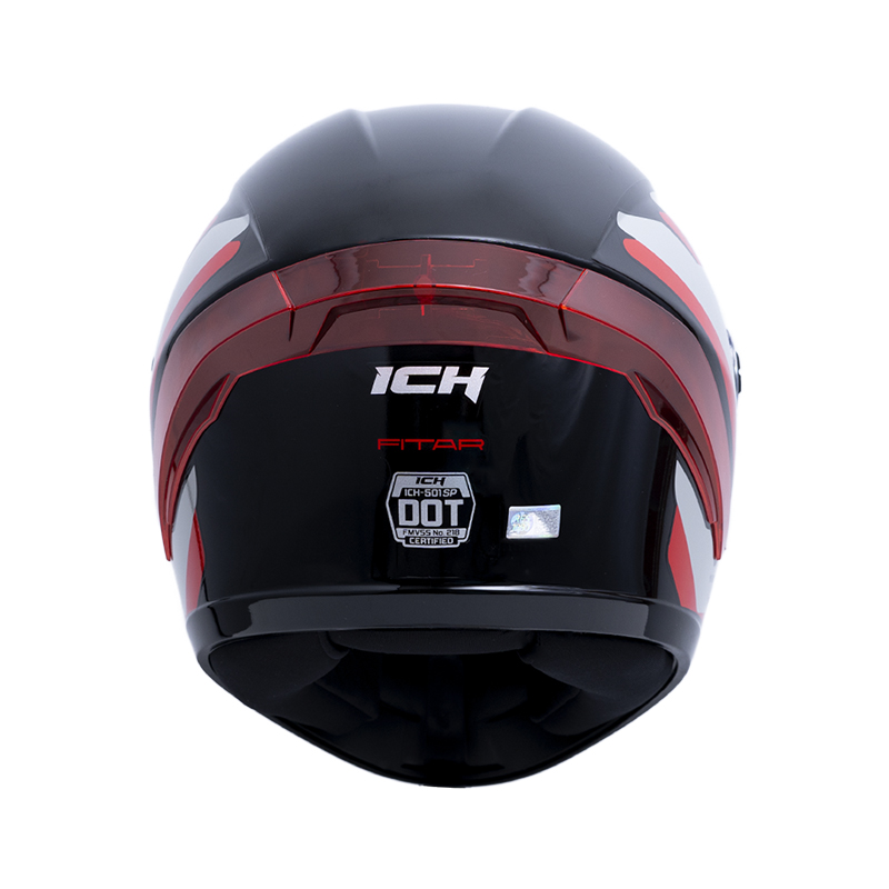CASCO INTEGRAL ICH 501SP FITAR NEGRO ROJO BRILLO VISOR TRANSPARENTE