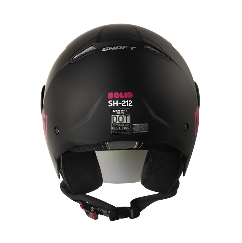 CASCO ABIERTO SHAFT SH212 SOLID NEGRO FUCSIA MATE VISOR IRIDIUM FUCSIA