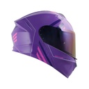 CASCO ABATIBLE SHAFT SHPRO4000 EVO DOBLE VISOR MERLO MORADO FUCSIA BRILLO VISOR MORADO