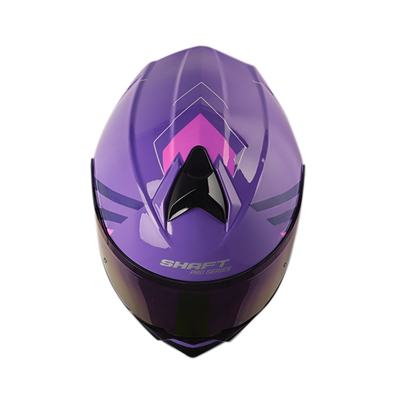 CASCO ABATIBLE SHAFT SHPRO4000 EVO DOBLE VISOR MERLO MORADO FUCSIA BRILLO VISOR MORADO