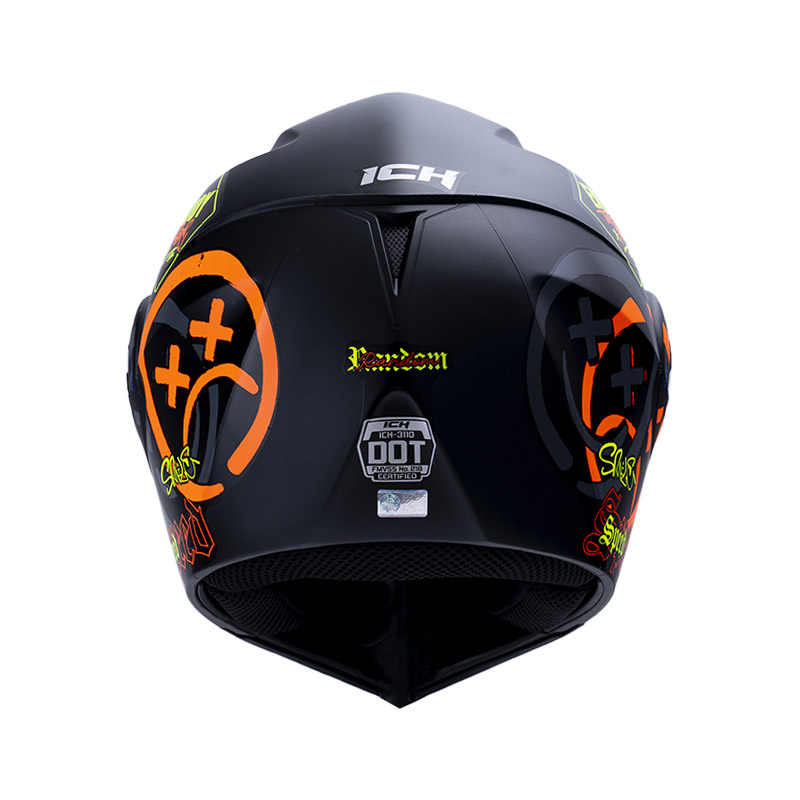 CASCO ABATIBLE ICH 3110DOT DOBLE VISOR RANDOM NEGRO NARANJA MATE VISOR NEGRO