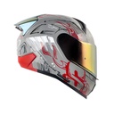 CASCO INTEGRAL SHAFT SH560 EVO SKETCH GRIS ROJO BRILLO VISOR DORADO
