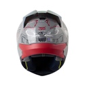 CASCO INTEGRAL SHAFT SH560 EVO SKETCH GRIS ROJO BRILLO VISOR DORADO