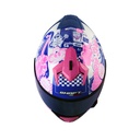 CASCO INTEGRAL SHAFT SHPRO610 EVO DOBLE VISOR FAST FOOD BLANCO PERLA FUCSIA BRILLO VISOR AZUL