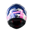 CASCO INTEGRAL SHAFT SHPRO610 EVO DOBLE VISOR FAST FOOD BLANCO PERLA FUCSIA BRILLO VISOR AZUL