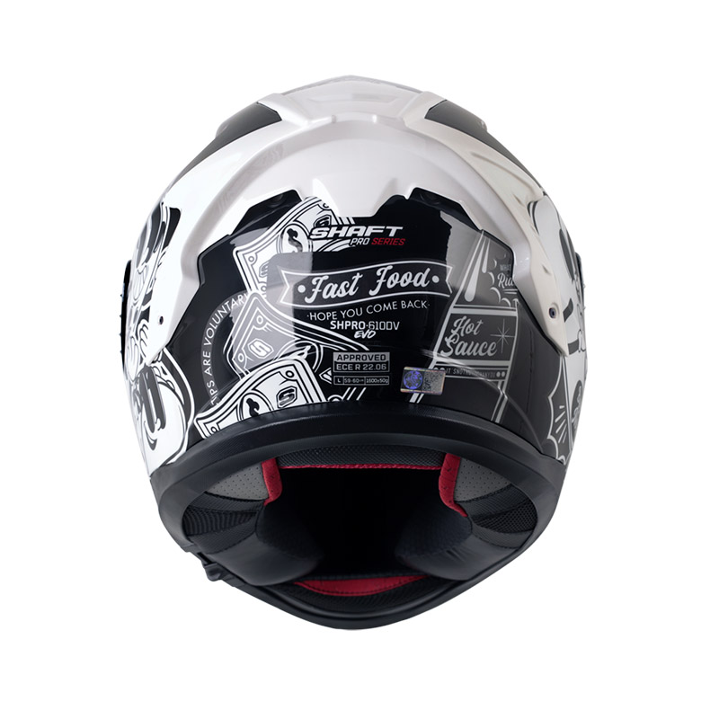 CASCO INTEGRAL SHAFT SHPRO610 EVO DOBLE VISOR FAST FOOD NEGRO NEGRO BRILLO VISOR SILVER