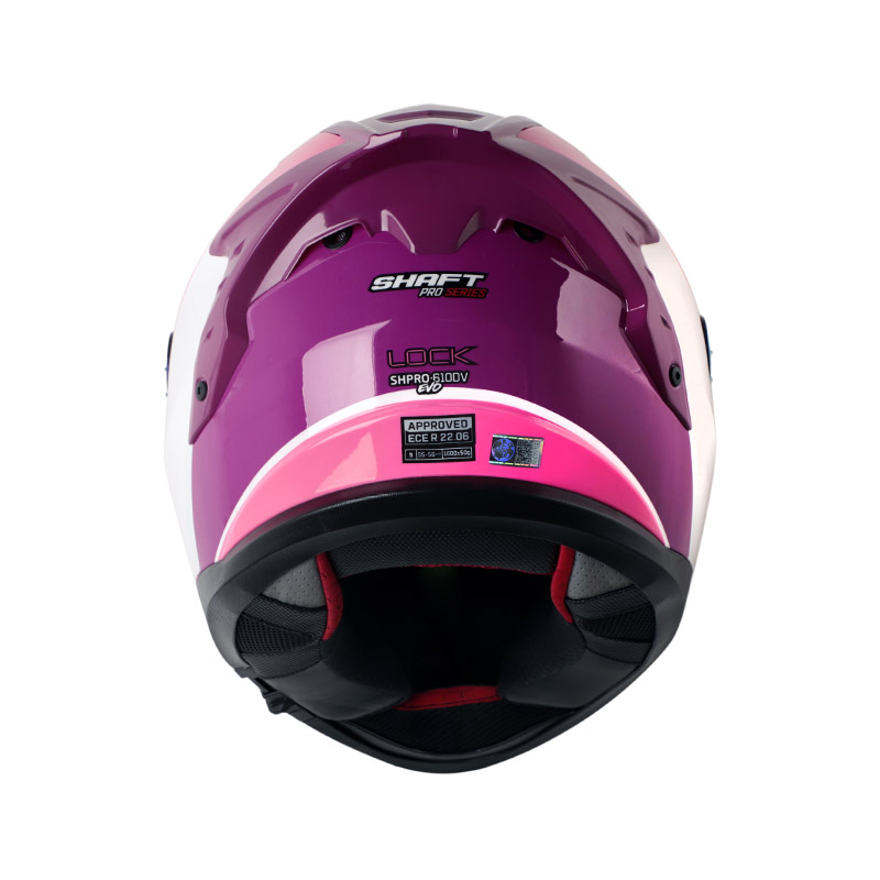 CASCO INTEGRAL SHAFT SHPRO610 EVO DOBLE VISOR LOCK BLANCO MORADO BRILLO VISOR IRIDIUM MORADO