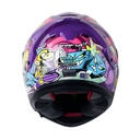 CASCO INTEGRAL SHAFT SHPRO610 EVO DOBLE VISOR WARZONE FUCSIA AZUL BRILLO VISOR MORADO