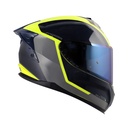 CASCO INTEGRAL SHAFT SHPRO610 EVO DOBLE VISOR LOCK GRIS AZUL NAVY BRILLO VISOR AZUL 