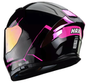 CASCO INTEGRAL HAX FORCE DOBLE VISOR SOLID NEGRO ROSADO BRILLO
