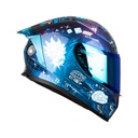 CASCO INTEGRAL SHAFT SH526SP EVO RICKVIVAL CAMALEON AZUL BRILLO SPOILER Y VISOR AZUL