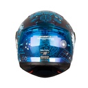 CASCO INTEGRAL SHAFT SH526SP EVO RICKVIVAL CAMALEON AZUL BRILLO SPOILER Y VISOR AZUL