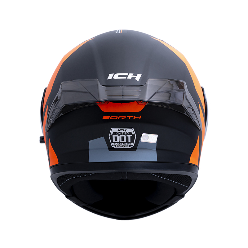 CASCO ABATIBLE ICH 3120 DOBLE VISOR ZORTH NEGRO NARANJA MATE VISOR NEGRO