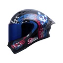 CASCO ABATIBLE ICH 3120 DOBLE VISOR ELEMENTARY NEGRO ROJO MATE VISOR AZUL