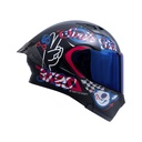 CASCO ABATIBLE ICH 3120 DOBLE VISOR ELEMENTARY NEGRO ROJO MATE VISOR AZUL