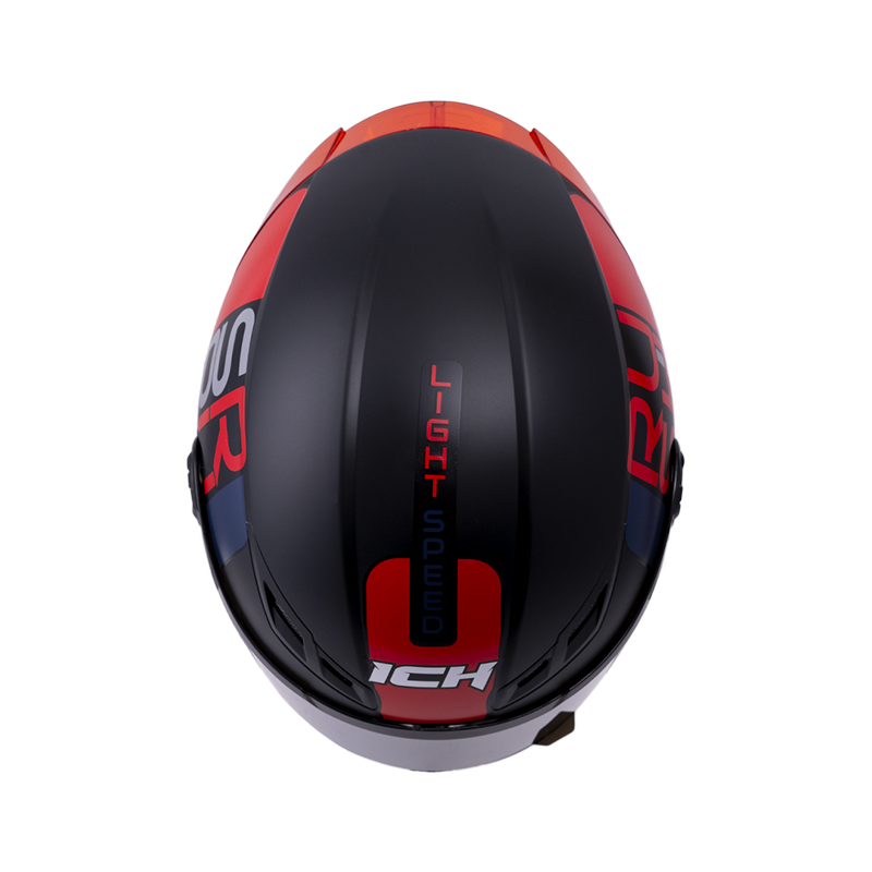CASCO INTEGRAL ICH 501SP DOPE NEGRO ROJO MATE VISOR NEGRO