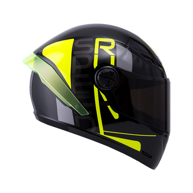 CASCO INTEGRAL ICH 501SP DOPE NEGRO AMARILLO BRILLO VISOR NEGRO
