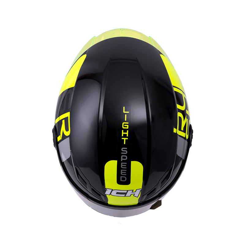 CASCO INTEGRAL ICH 501SP DOPE NEGRO AMARILLO BRILLO VISOR NEGRO