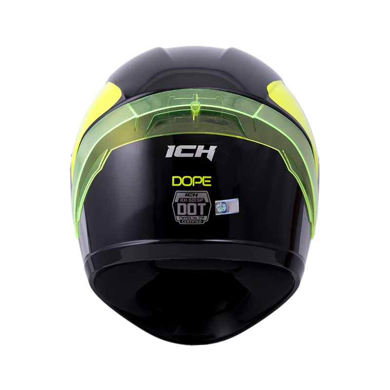CASCO INTEGRAL ICH 501SP DOPE NEGRO AMARILLO BRILLO VISOR NEGRO