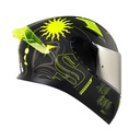 CASCO INTEGRAL SHAFT SHPRO612 EVO DOBLE VISOR ENCRIPTER NEGRO AMARILLO NEON MATE VISOR SILVER