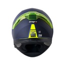 CASCO INTEGRAL SHAFT SHPRO612 EVO DOBLE VISOR FREEPORT AZUL METALIZADO AMARILLO MATE VISOR AZUL