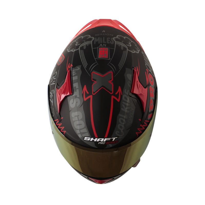 CASCO INTEGRAL SHAFT SHPRO612 EVO DOBLE VISOR NOMO NEGRO ROJO MATE VISOR ROJO