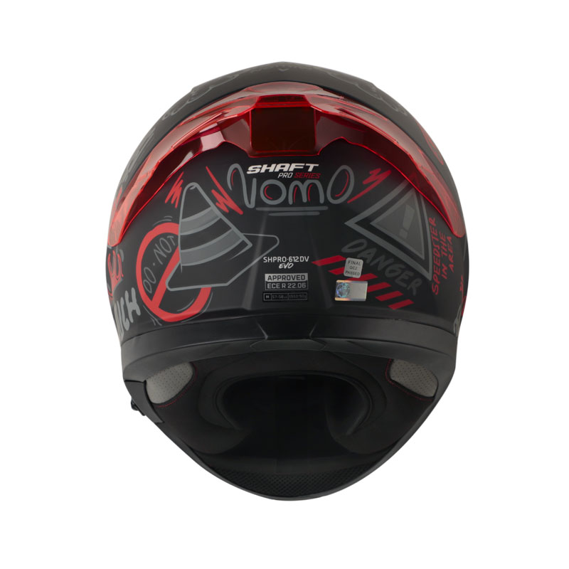 CASCO INTEGRAL SHAFT SHPRO612 EVO DOBLE VISOR NOMO NEGRO ROJO MATE VISOR ROJO