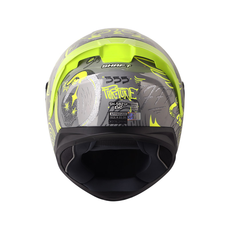 CASCO INTEGRAL SHAFT SH582SP EVO FORTUNE GRIS AMARILLO NEON BRILLO VISOR SILVER