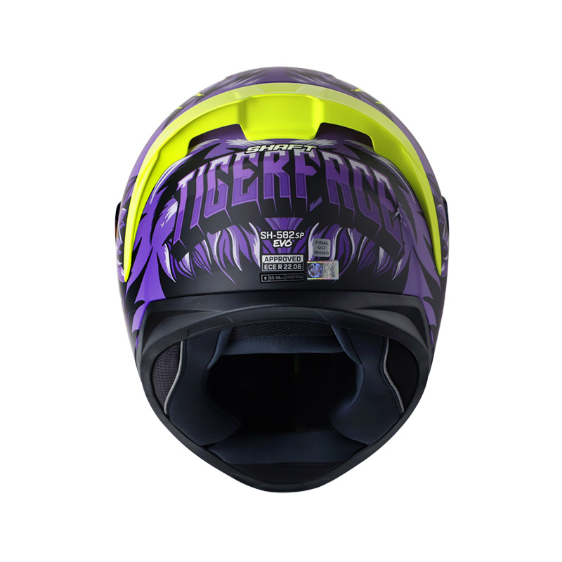 CASCO INTEGRAL SHAFT SH582SP EVO TIGERFACE NEGRO MORADO MATE VISOR MORADO