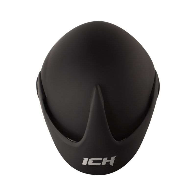 CASCO ABIERTO ICH 205 SOLID NEGRO SILVER MATE VISOR DORADO