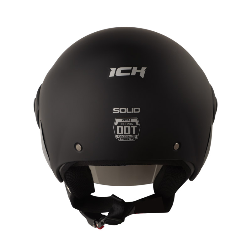 CASCO ABIERTO ICH 205 SOLID NEGRO SILVER MATE VISOR DORADO