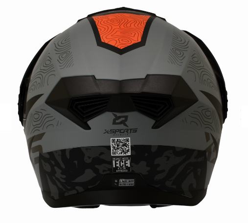 CASCO MULTIPROPOSITO ABATIBLE XSPORTS 165 GIRARD GRIS NARANJA MATE